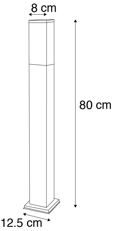 Moderne buitenlamp paal antraciet met opaal 80 cm IP44 - Malios Design, Modern E27 IP44 Buitenverlichting