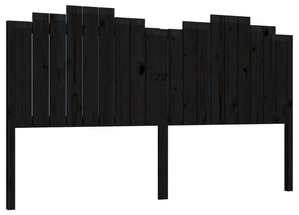 vidaXL Hoofdbord 186x4x110 cm massief grenenhout zwart