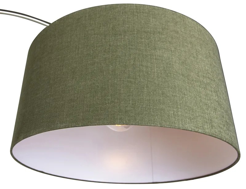 Booglamp staal mosgroene kap 50/50/25 - XL Modern E27 Binnenverlichting Lamp