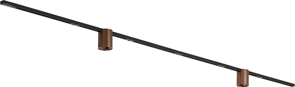 Modern railsysteem zwart met 2 spots donker brons 1-fase - Iconic Rondoo Up