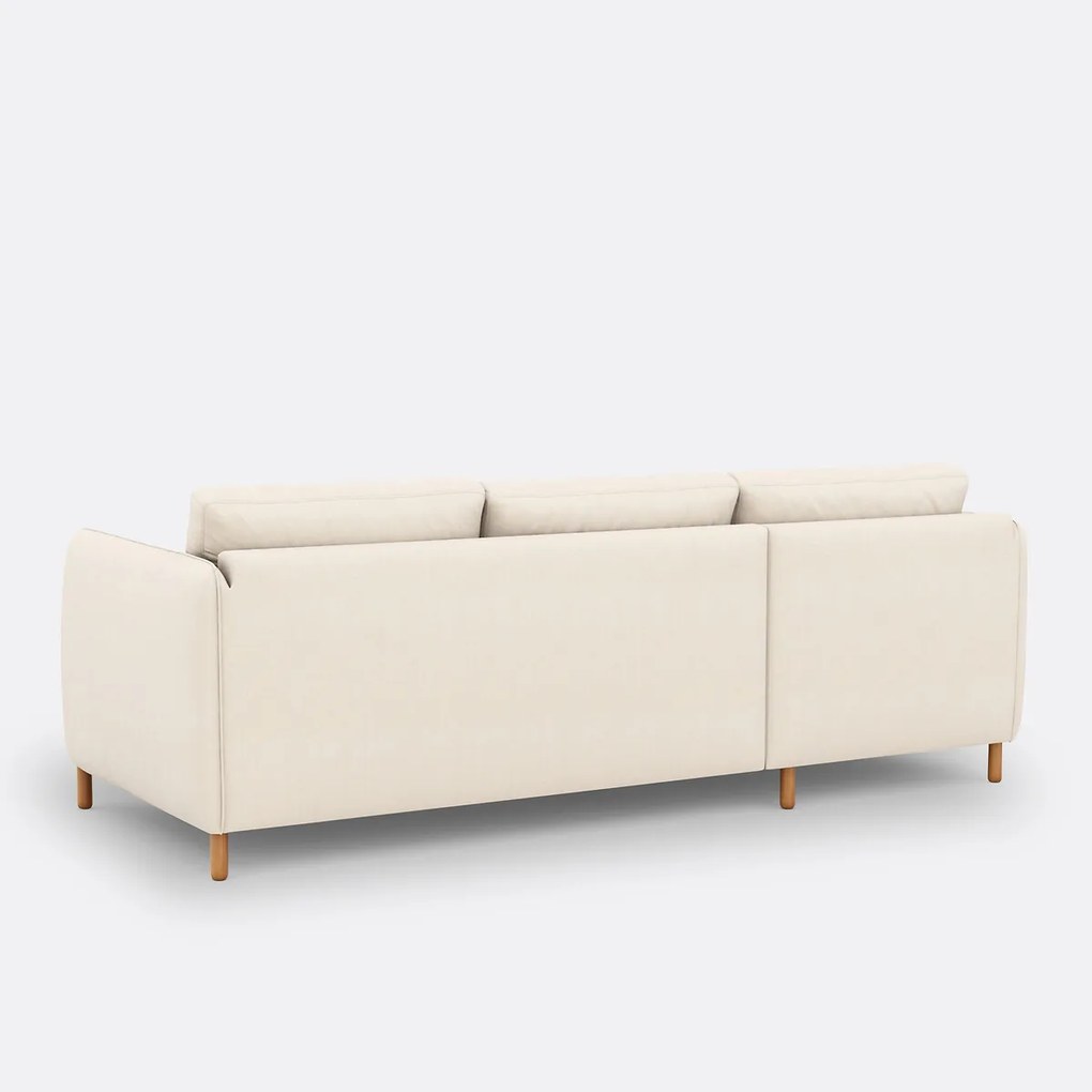 Hoekbank links, 4 zits, in polyester, LOMÉO