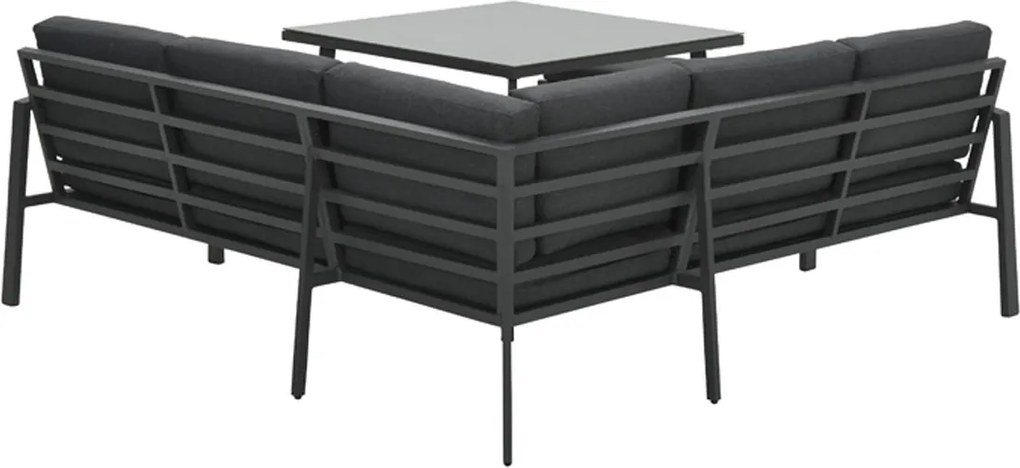 Garden Impressions Tropea lounge dining set 5-delig - donker grijs