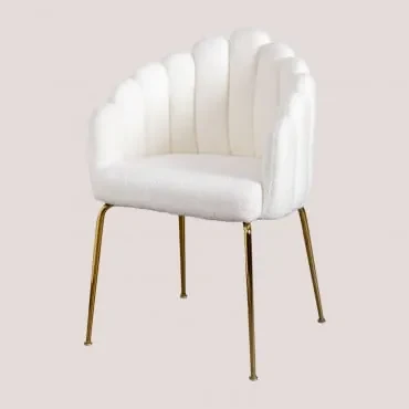 Chaise de Salle à Manger en Velours Markina SKLUM Beige Crème