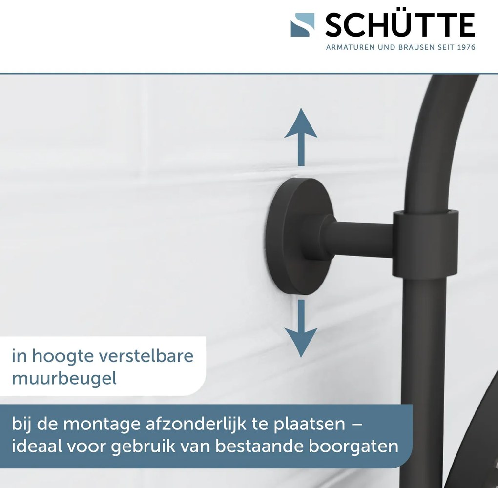 Schutte Maduro Fresh regendoucheset 3 standen zwart mat