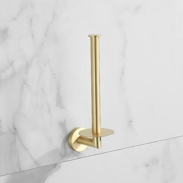 Saniclear Brass dubbele reserve rolhouder geborsteld messing mat goud