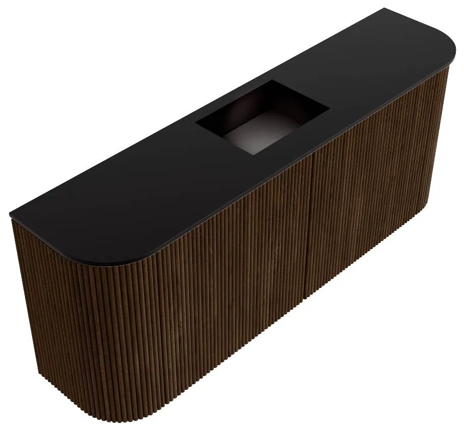 Mondiaz Joya 105cm toiletmeubel ronding links/rechts walnut met wastafel faye midden 1 kraangat urban