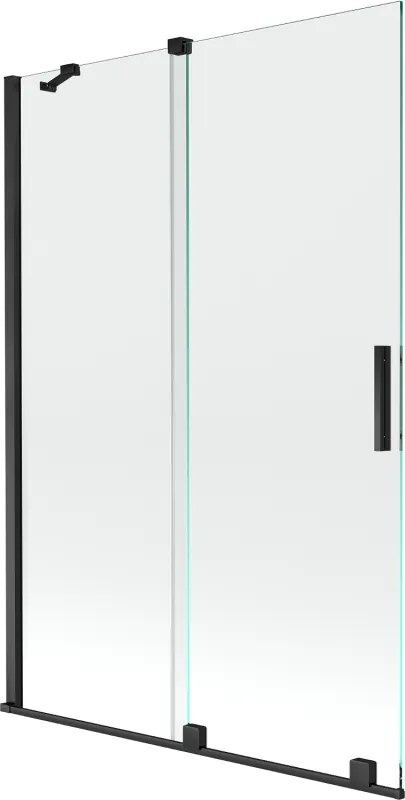 Mexen Velar badwand 2-vleugelig schuifbaar 120 x 150 cm, transparant, zwart - 896-120-000-01-70
