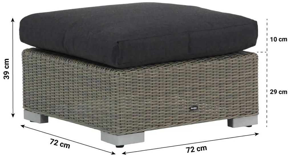 Hoek loungeset 5 personen Wicker Taupe  Garden Collections Toronto/Cuba