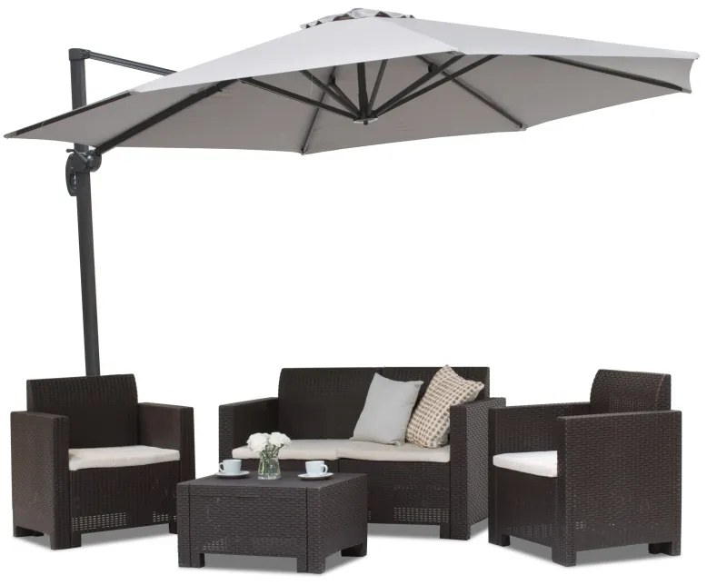 Zweefparasol Pisa 3,5m Garden Point grijs