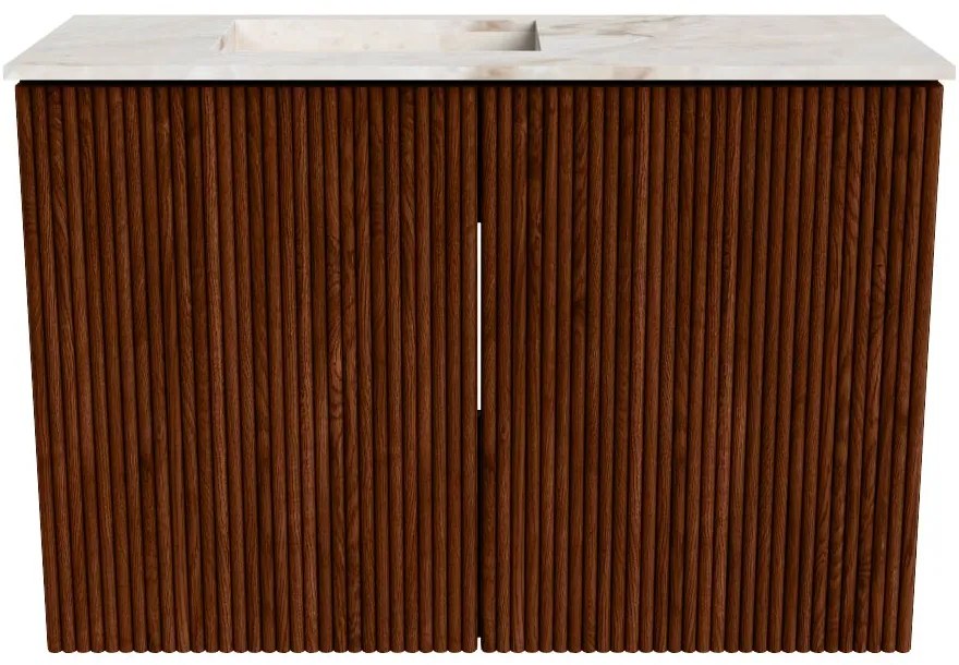 Mondiaz Joya DLux 60cm toiletmeubel ruby met wastafel faye links 1 kraangat frappe