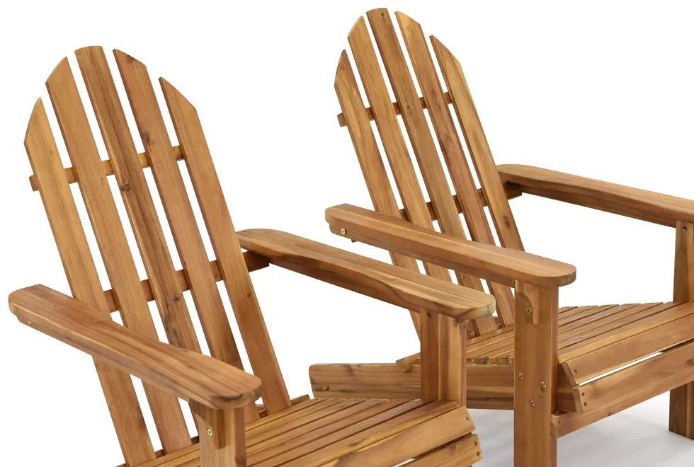 Set van twee houten ligbedden Parli Garden Point