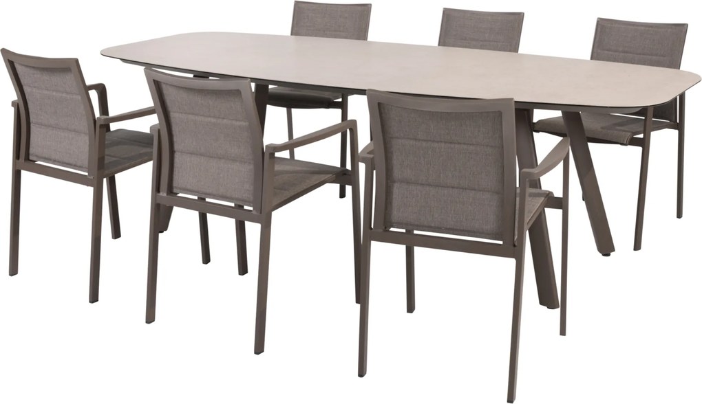 Manolo Cortina dining tuinset 240x103xH75 cm 7 delig keramiek terre Taste 4SO