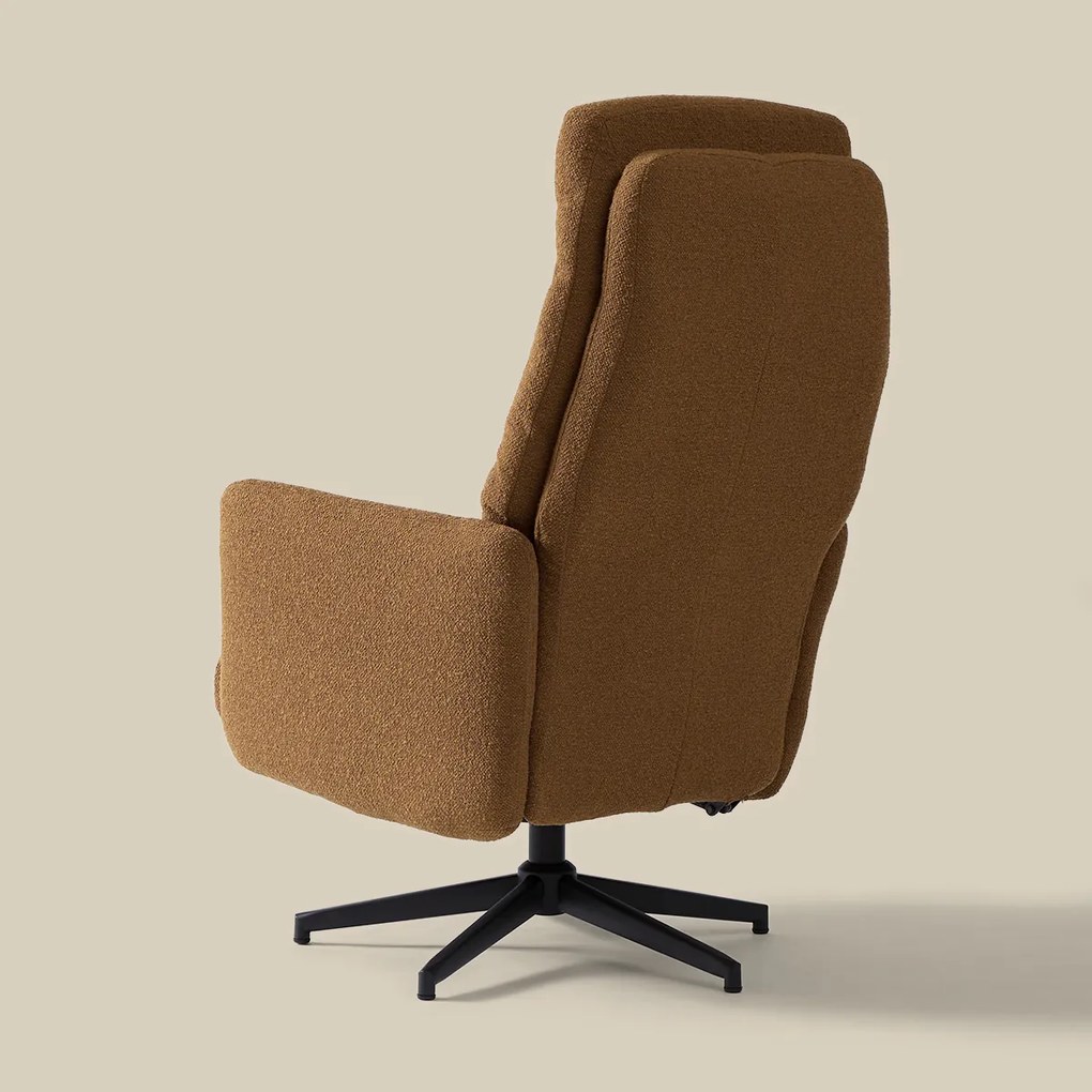 Verstelbare Fauteuil Met Voetenbank Caramel