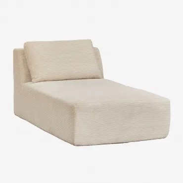 Modulaire Chaise Longue Module Voor Modulaire Bank In Vacuüm Verpakte Corduroy Temple Linnen Fluweel Linnenbeige - Sklum