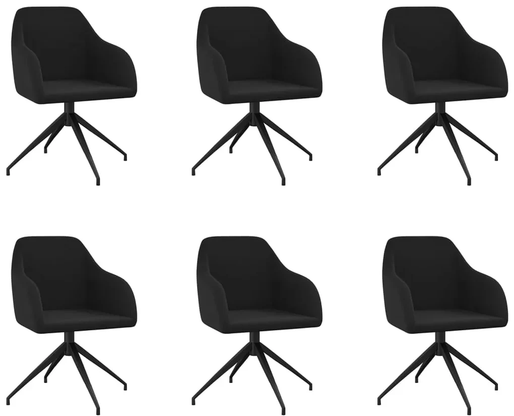 vidaXL Eetkamerstoelen 6 st fluweel zwart