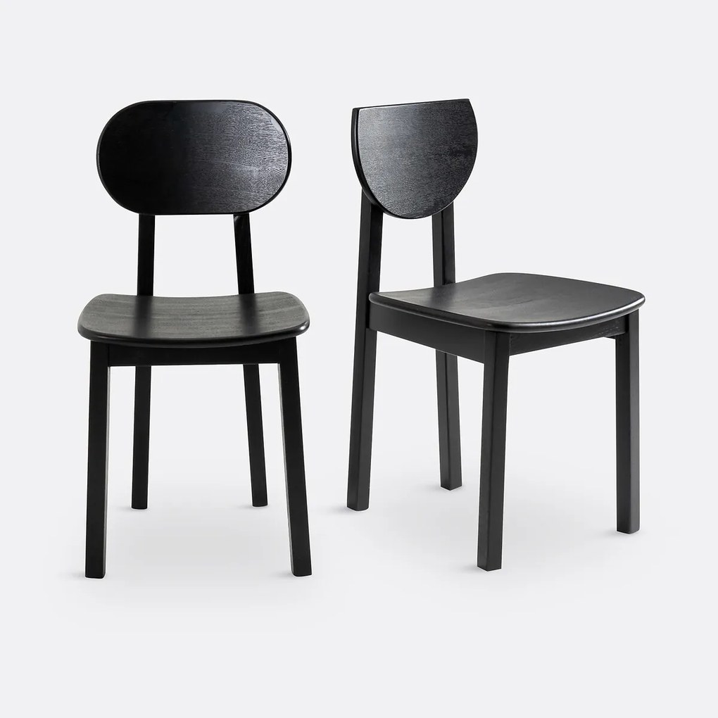 Set van 2 stoelen in essenhout , Tribal