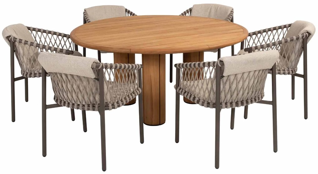 Taste by 4 Seasons Corsica teakhouten tuintafel met rond blad Ø 160 cm SALE  Tuintafel    houtkleur weerbestendig