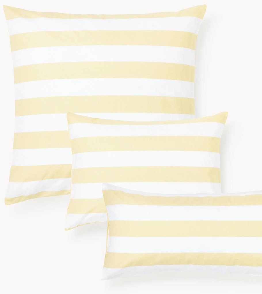 Gestreepte katoenen omkeerbare kussenhoes Lorena