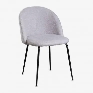 Kana Design Eetkamerstoel In Teddystof Gris Claro & Zwart - Sklum