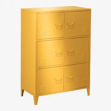 6-deurs Lockerkast Lade 80x40 Cm In Pohpli-staal Geel Albero - Sklum