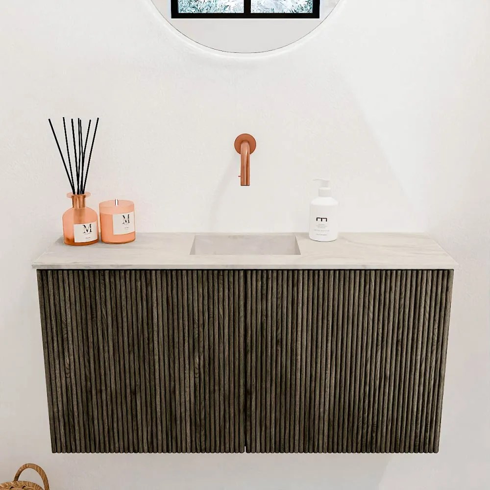 Mondiaz Joya DLux 80cm toiletmeubel shadow met wastafel faye midden zonder kraangat ostra