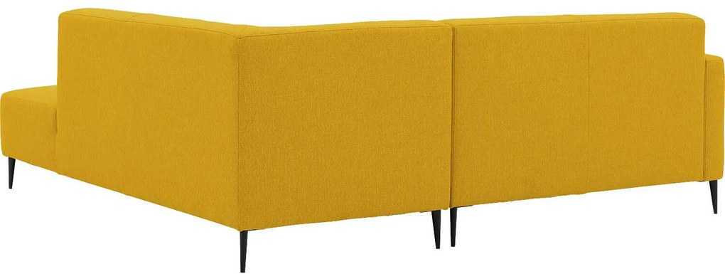 Goossens  Key West geel, stof, 2-zits, modern design met ligelement rechts