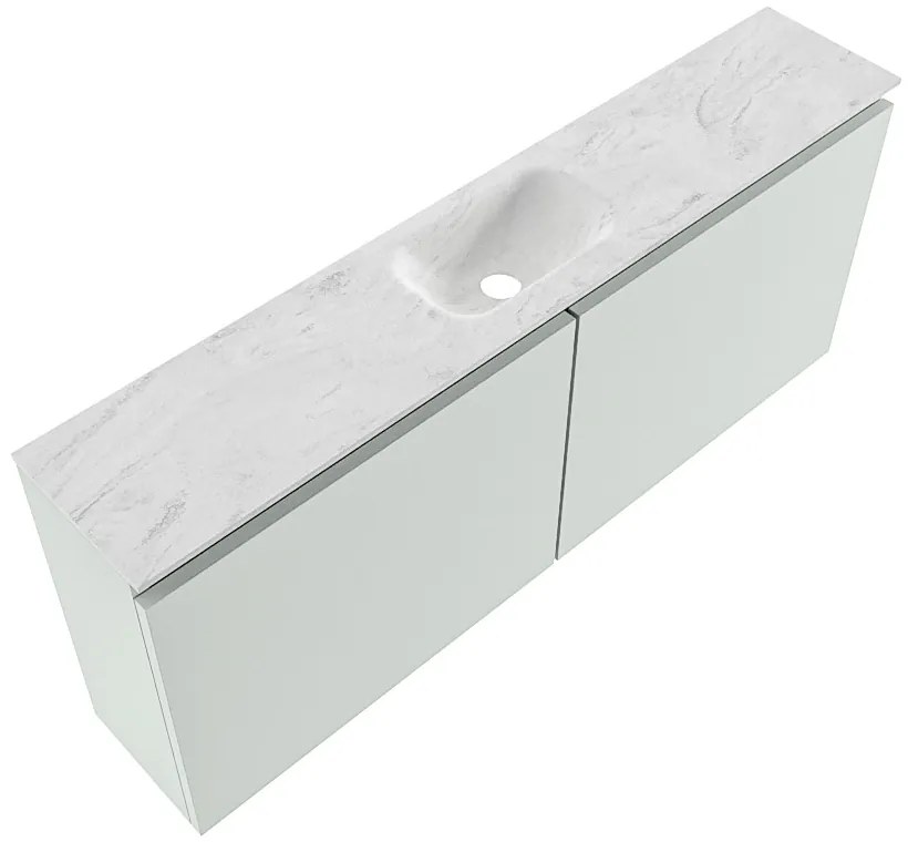 Mondiaz Ture DLux toiletmeubel 120cm greey met wastafel opalo midden zonder kraangat