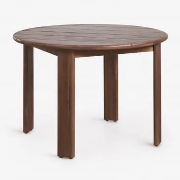 Ronde Tuintafel Ø110 Cm Van Acaciahout Uleno Donker Acaciabruin - Sklum