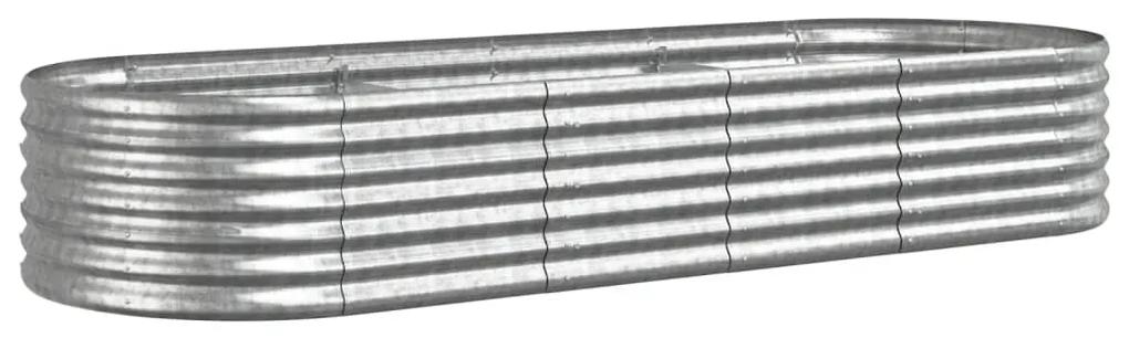 vidaXL Plantenbak 224x80x36 cm gepoedercoat staal zilverkleurig