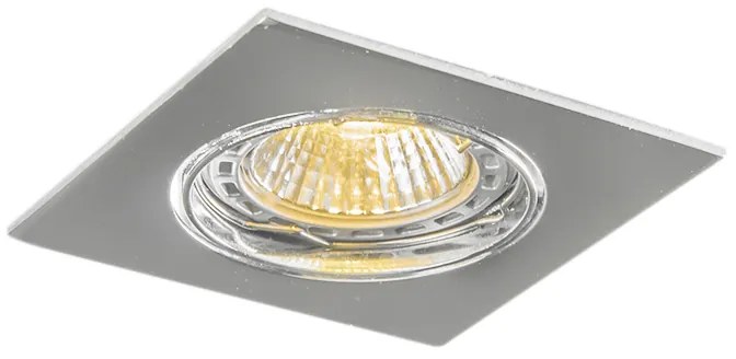 Moderne inbouwspot chroom kantelbaar set van 10 - Edu Modern GU10 vierkant Binnenverlichting Lamp