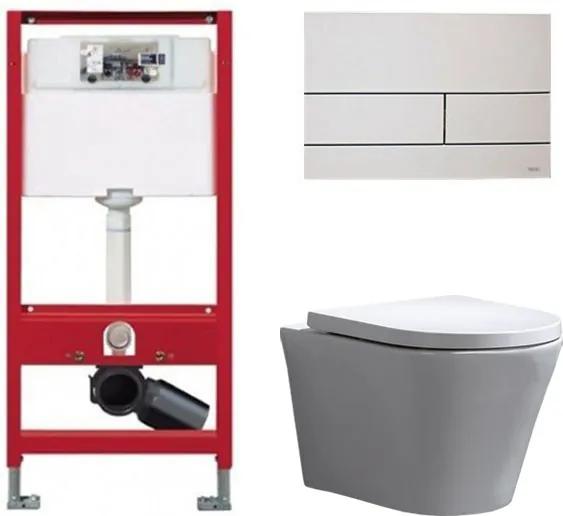 Tece Toiletset - Inbouw WC Hangtoilet wandcloset - Saturna Tece Square Mat Wit