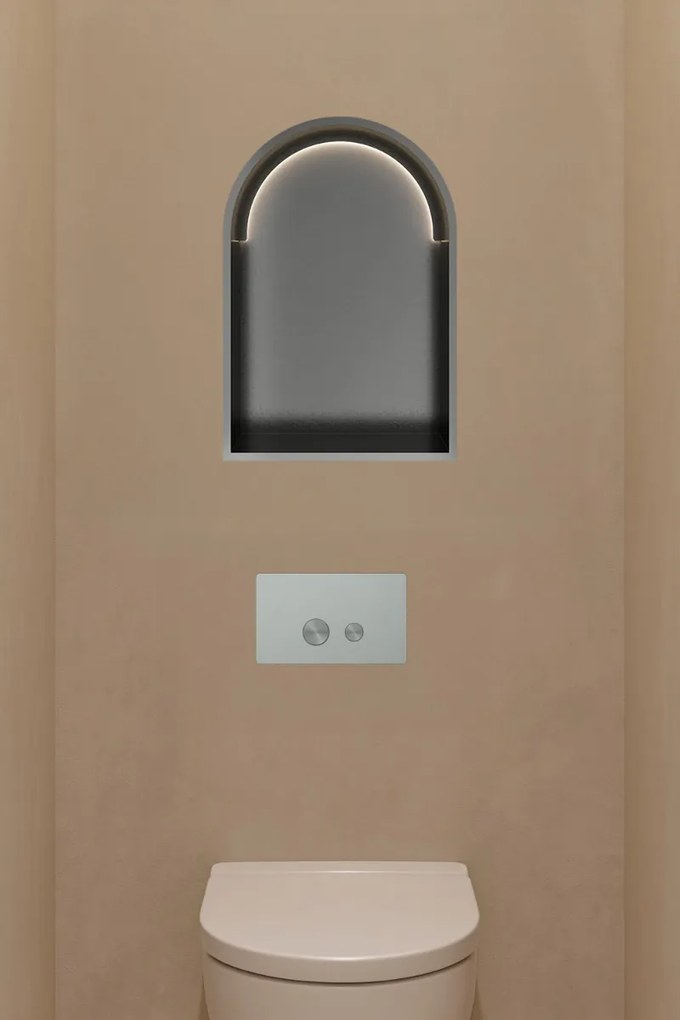 Hotbath &More inbouwnis met verlichting toogmodel 30x45x10cm geborsteld gunmetal PVD