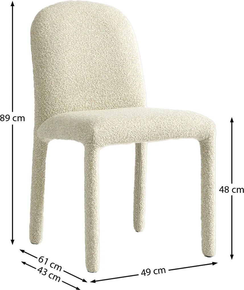Beige Eetkamerstoel Volledig Stof