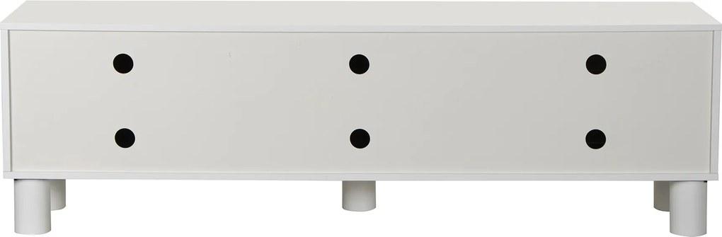 Wit Tv-meubel Met Grote Ribbels 180 Cm - 180x40x55cm.