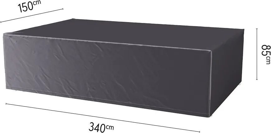 Platinum Aerocover tuinsethoes L340 x B150 x H85 cm - Antraciete rechthoekige ademende tuinsethoes