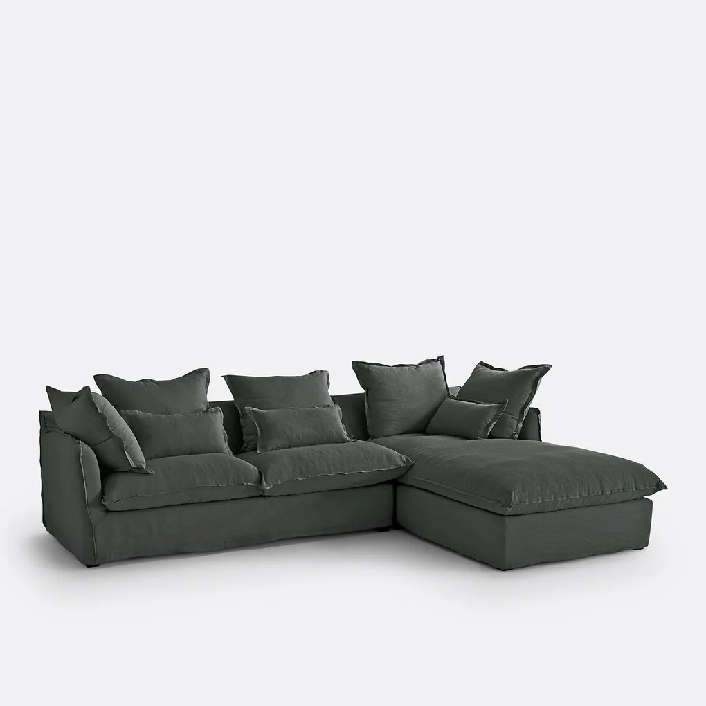 Hoes in linnen voor hoekbank Odna