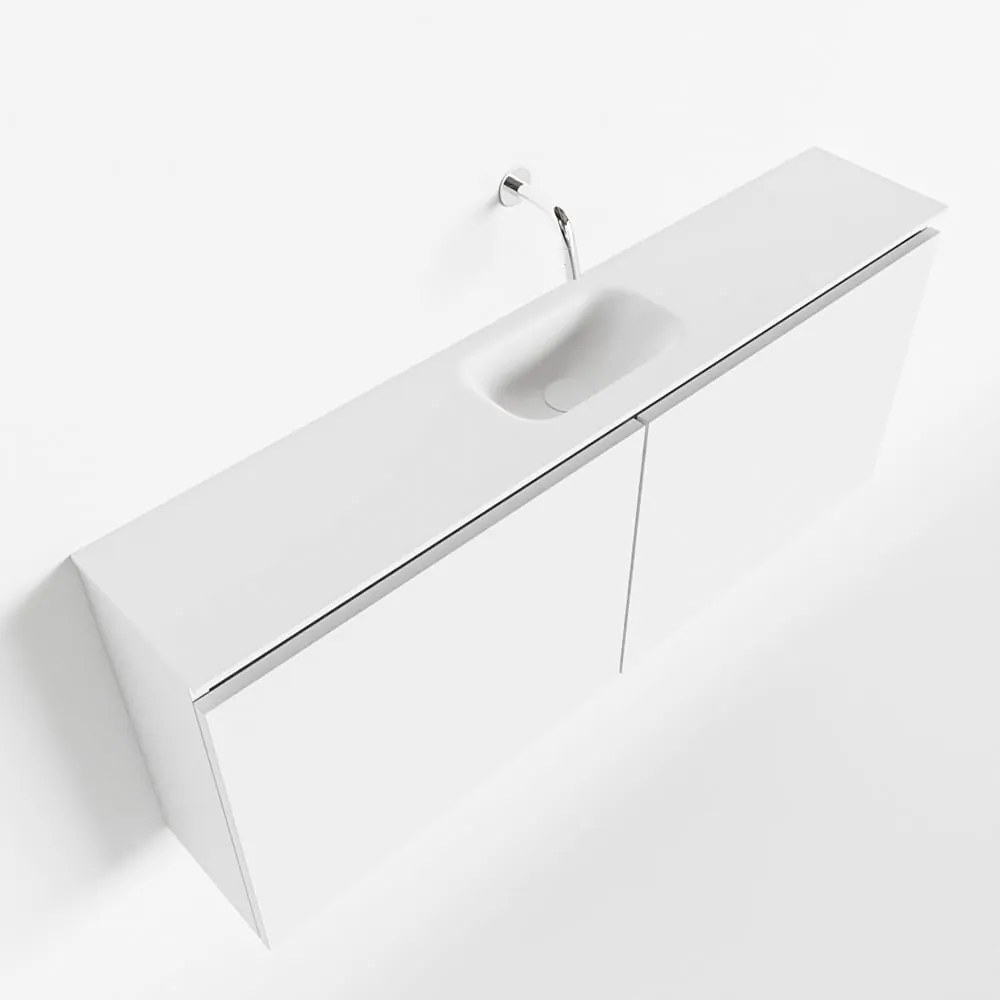 Mondiaz Ture 120cm toiletmeubel talc met wastafel talc midden geen kraangat