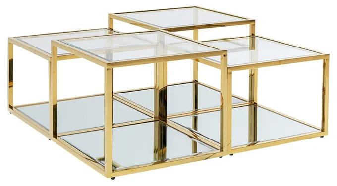Kare Design Orion Gold Gouden Design Salontafelset - 100 X 100cm.