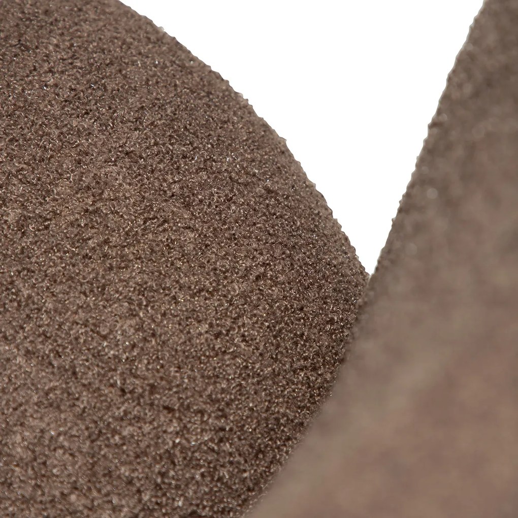 Dan-Form Orbit Barkruk Bruin Boucle Met Hoge Ronde Rugleuning