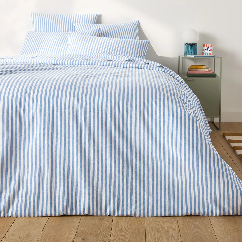 Kussensloop in katoen, Soizic blauw