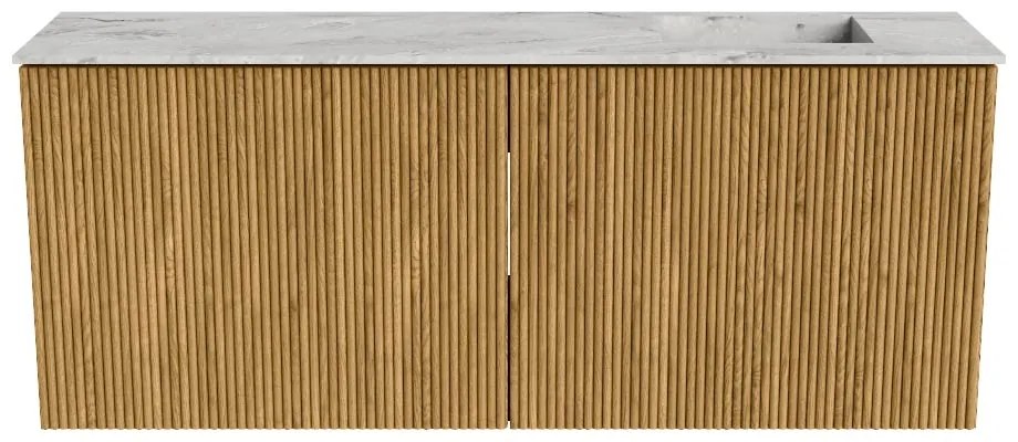 Mondiaz Joya DLux 100cm toiletmeubel oak met wastafel faye rechts zonder kraangat glace