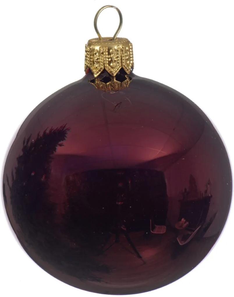 Kerstballen glas glans 15 cm ossenbloed