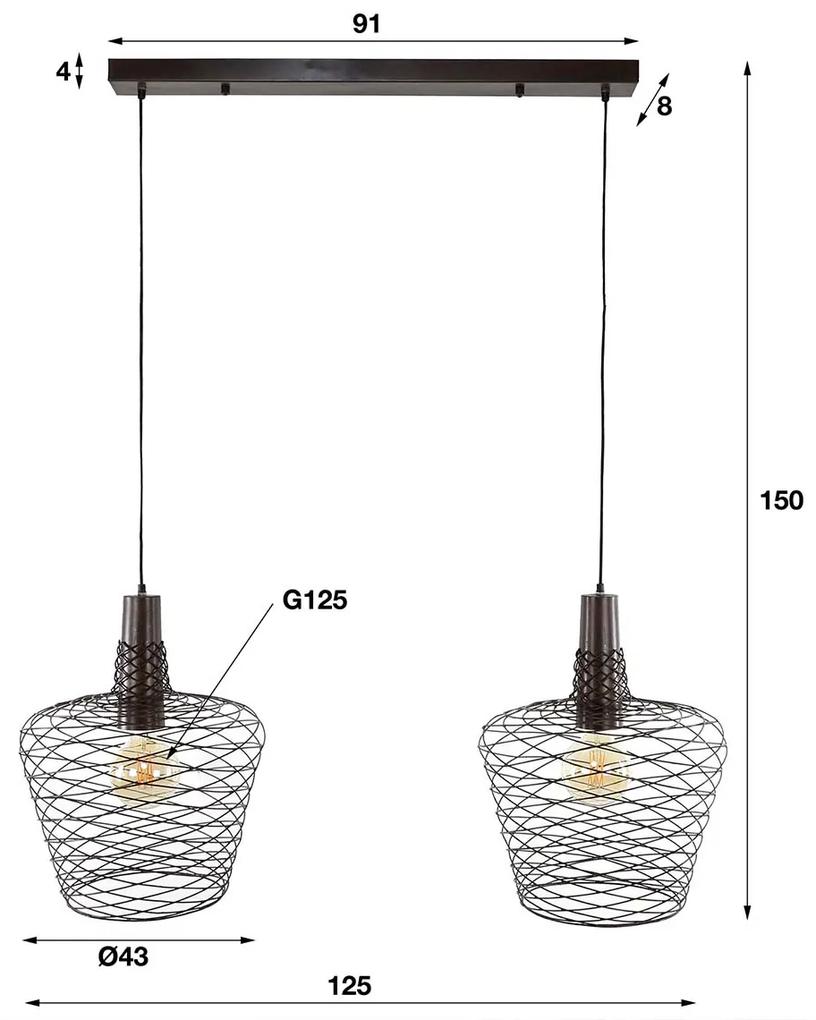 Dubbele Hanglamp Staaldraad