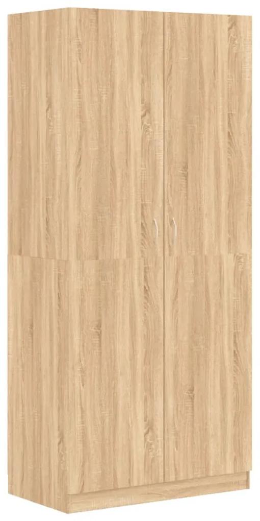 vidaXL Kledingkast 90x52x200 cm bewerkt hout sonoma eikenkleurig