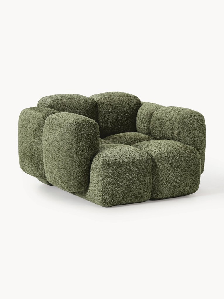 Loungefauteuil Tayla van teddy bouclé