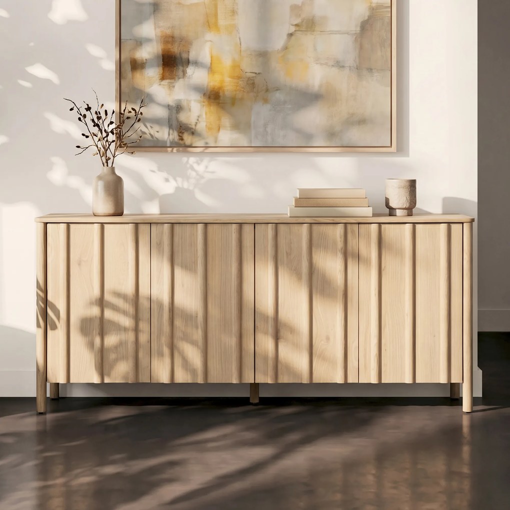 Modern Dressoir Eikenhout Naturel - 183x47x80cm.