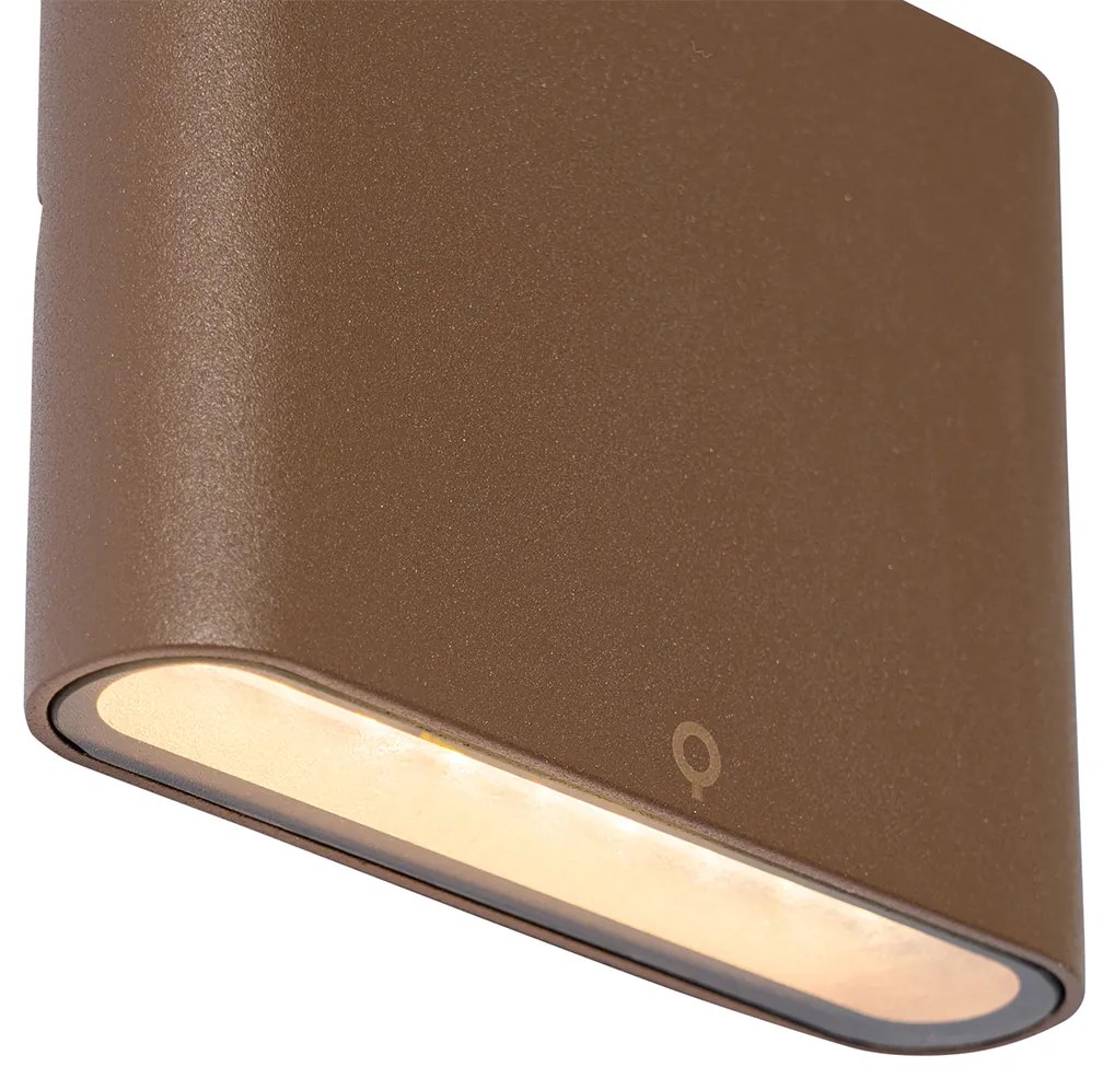 Moderne buiten wandlamp roestbruin 11,5 cm incl. LED IP65 - Batt Modern IP65 Buitenverlichting
