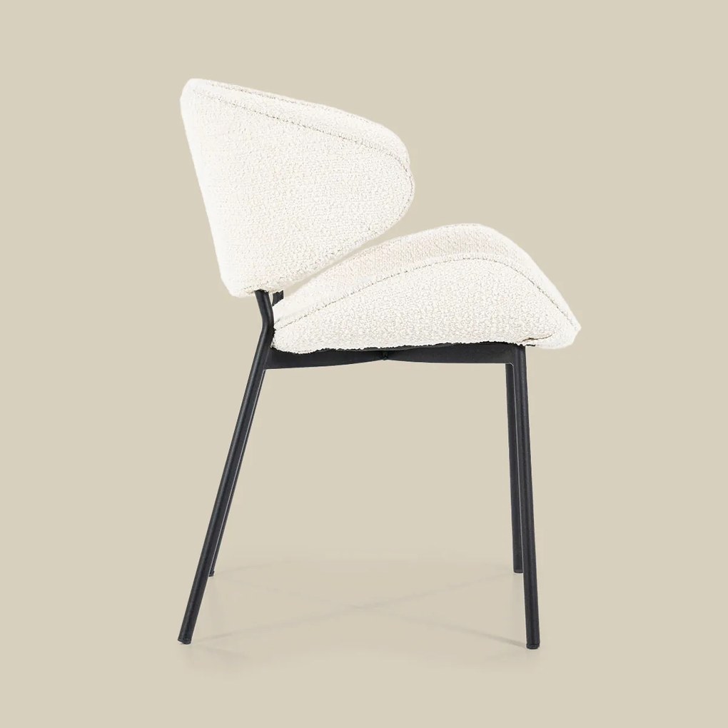 Boucle Eetkamerstoel Ronde Rug Beige