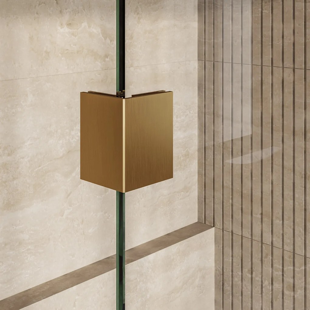 Brauer Void profielloze inloopdouche 100cm met 40cm zijwand messing geborsteld PVD