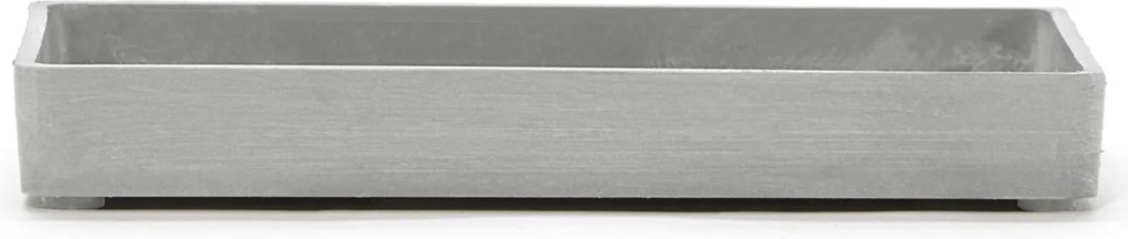 Ecopots onderschotel Display Platter 20 - Rechthoekig - White Grey - 20cm x 10cm x H2,5cm